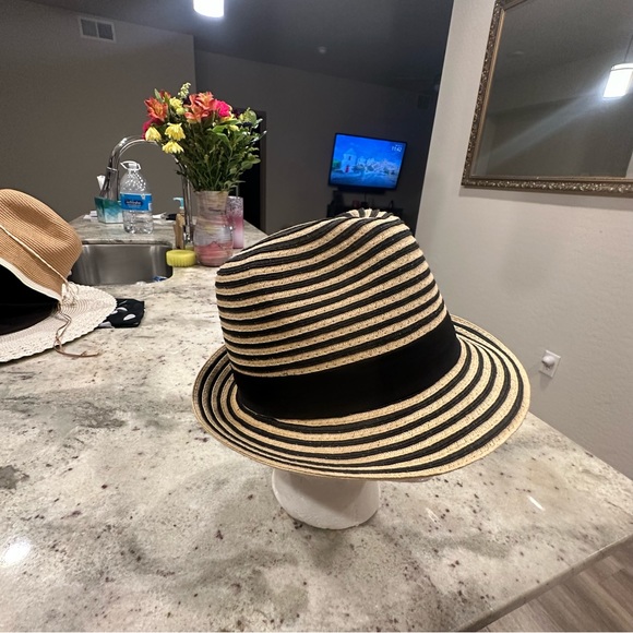 NWOT Woven Fedora Hat Striped by Papillion
Beige &Black - Picture 7 of 14